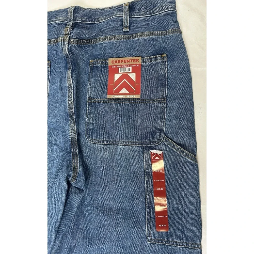 NWT Wrangler Rugged Wear 30209 Carpenter Denim Jeans 40 X 32 Light Wash Work